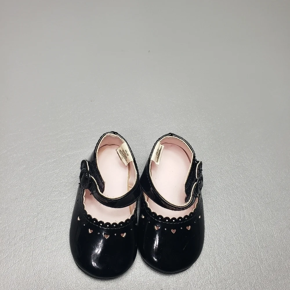 unbranded baby girls black dress shoes size 3